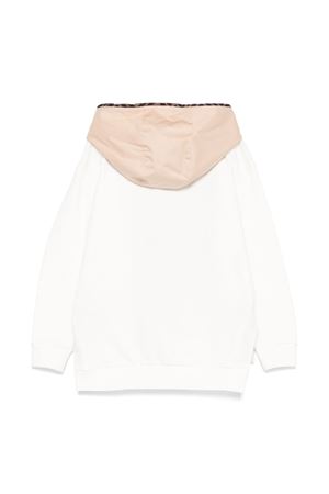 Sweatshirt in beige and white stretch gabardine FENDI KIDS | JMH182ADEHF1P2P